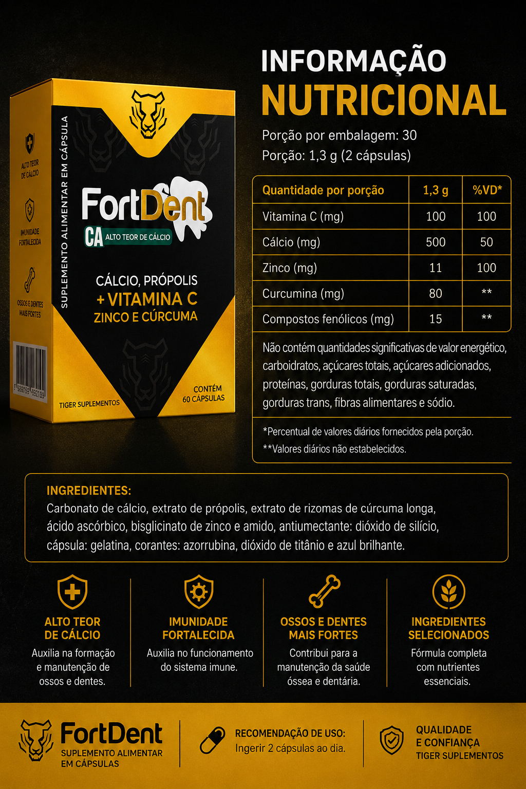 FortDent — Suplemento Diário de Alta Performance para Saúde Bucal
