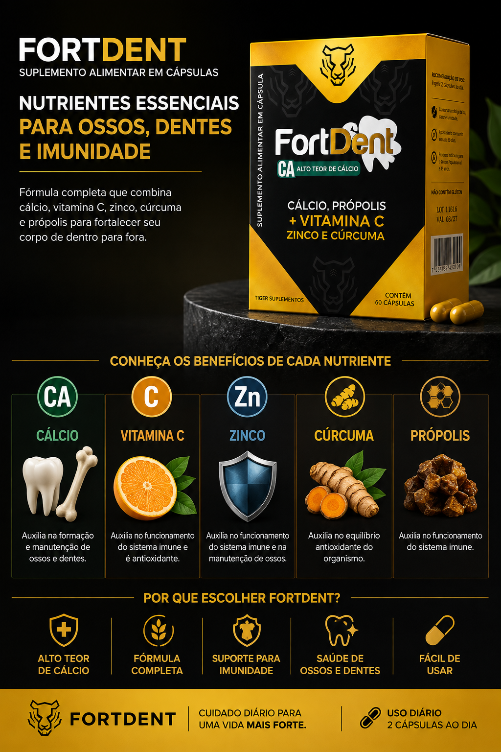 FortDent — Suplemento Diário de Alta Performance para Saúde Bucal